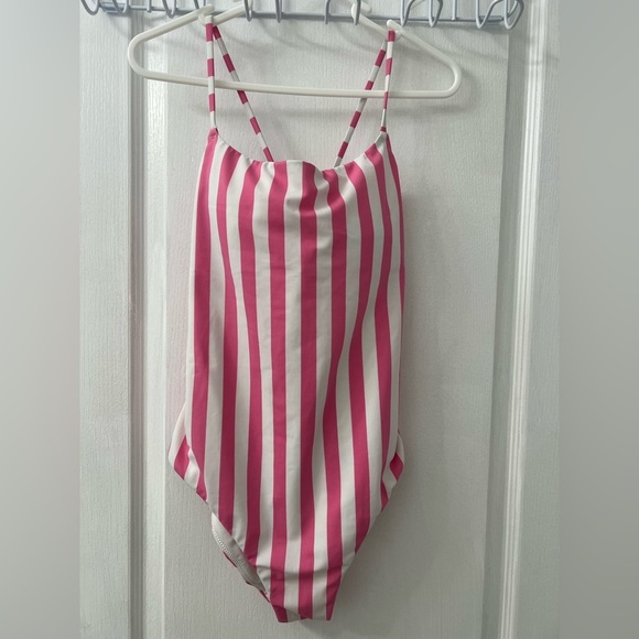 Victoria’s Secret Pink Cabana Stripe Scoop Neck Swimsuit (Size L) - Picture 6 of 9
